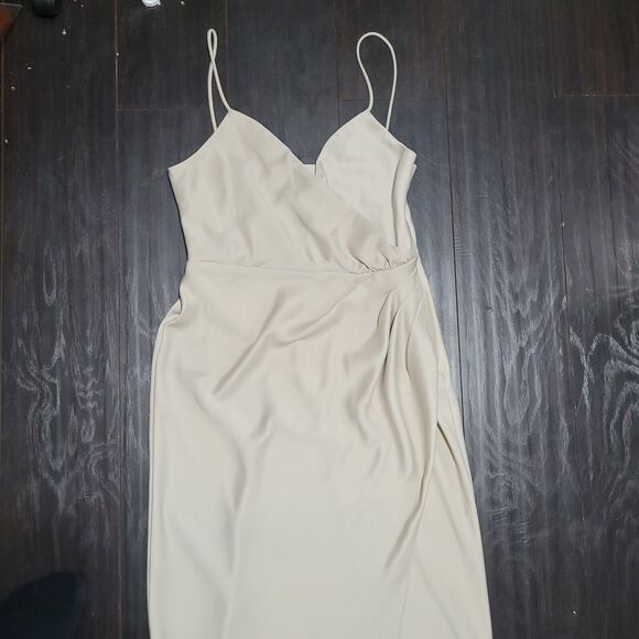 Sachin Babi Evening Dress Womens 8 Biege Spaghetti Straps Formal Prom Bridesmaid - Picture 5 of 15